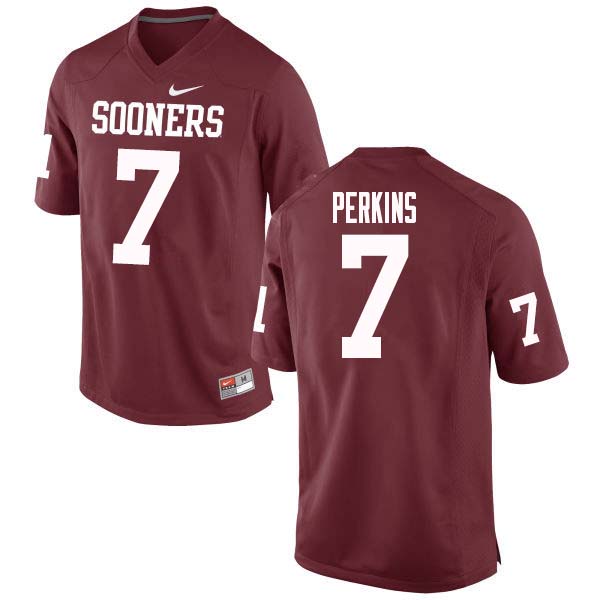 Men #7 Ronnie Perkins Oklahoma Sooners College Football Jerseys Sale-Crimson